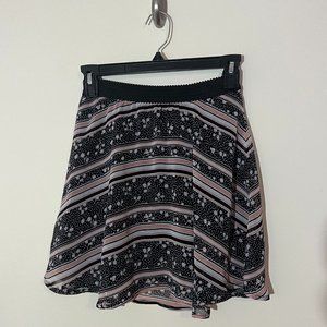 Disney Minnie Rocks the Dots Skirt Size XS, Black White Pink Skater Twirl Skirt